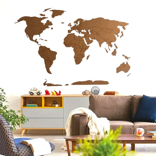 3D houten Wereldkaart - BT Home