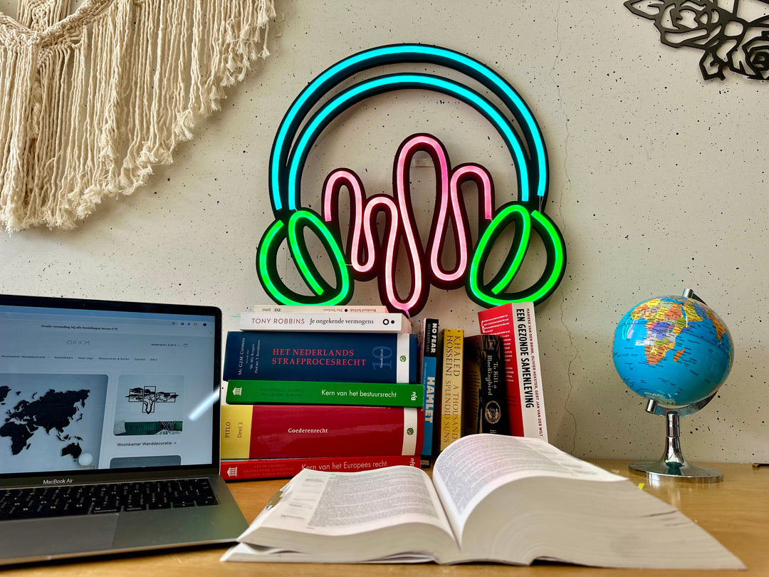 Koptelefoon Neon Sign - BT Home