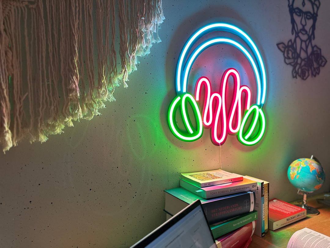 Koptelefoon Neon Sign - BT Home