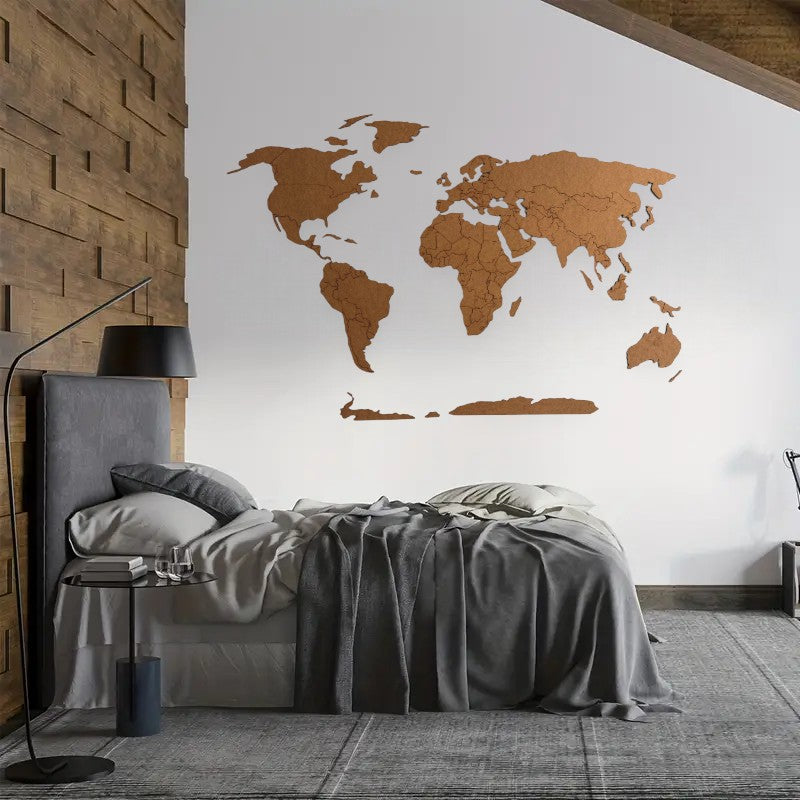 3D houten Wereldkaart - BT Home
