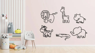 Dieren Wanddecoratie Set (6 Stuks) | Moderne Kinderkamer Muurdecoratie