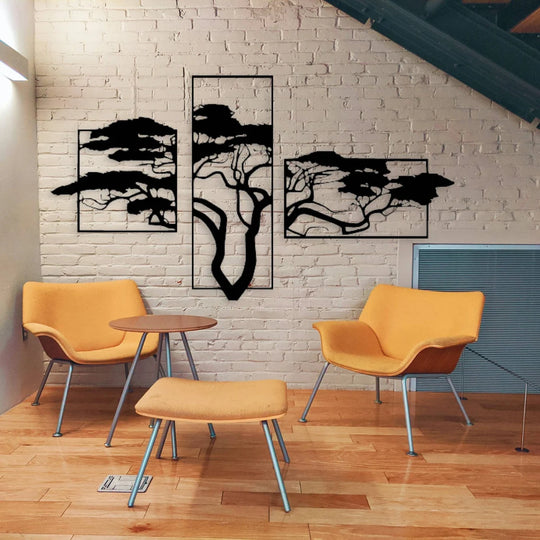 Levensboom wanddecoratie als muurdecoratie in modern interieur