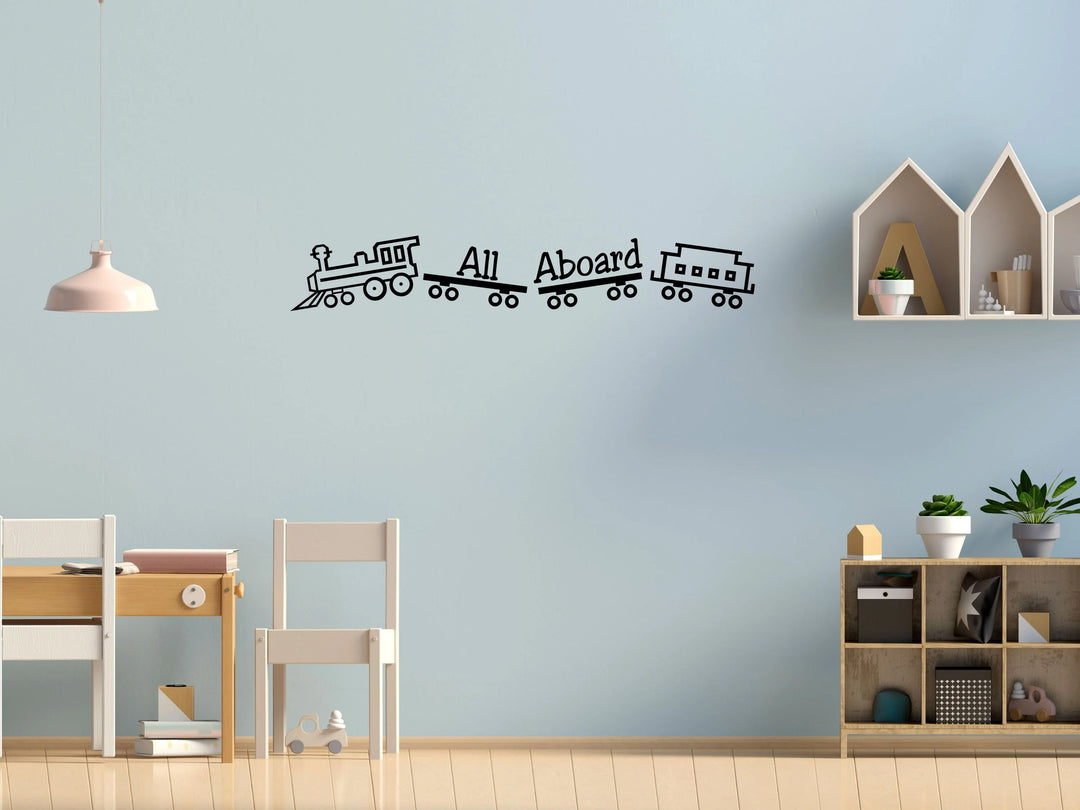 trein wanddecoratie babykamer zwart modern muurdecoratie kinderkamer