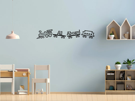 trein wanddecoratie babykamer zwart modern muurdecoratie kinderkamer
